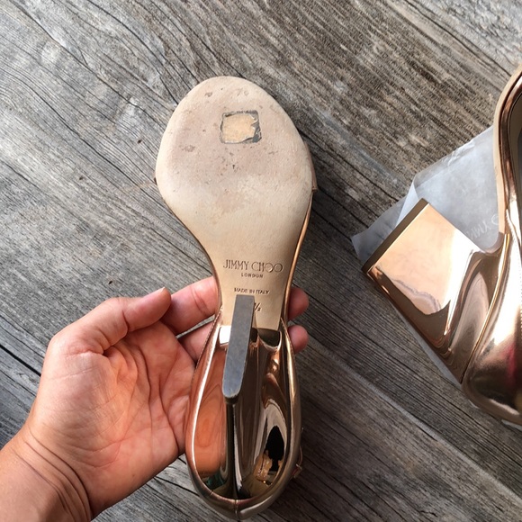 Jimmy Choo Edina Ankle Strap heels rose gold - Picture 8 of 14